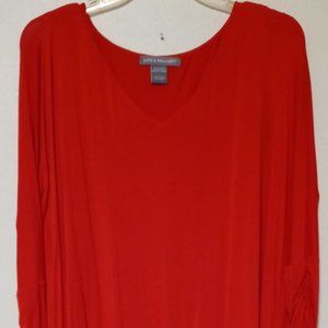 Kate & Mallory's Red Layered V-neck Tunic Sweater SZ L